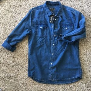 NWOT BLANKNYC Denim Long Sleeve Slim Fit Shirt